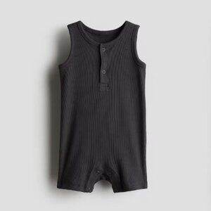 (4/$20) H&M - Ribbed Cotton Romper Suit